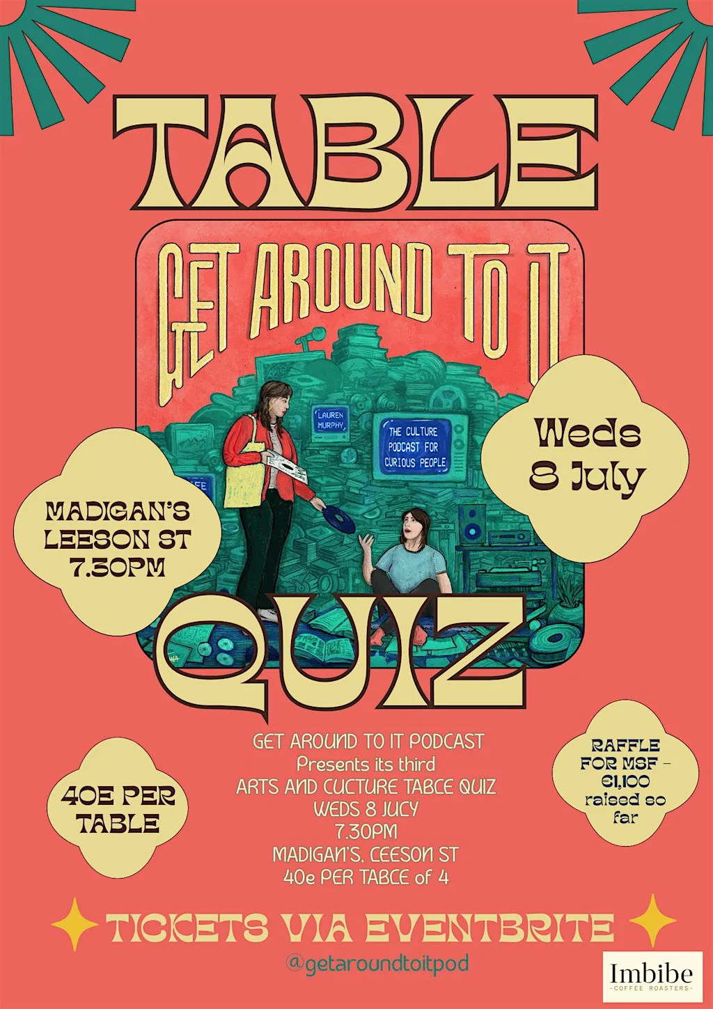 Get Around To It arts & culture table quiz - 30 Sept 2026 at Madigans Pub