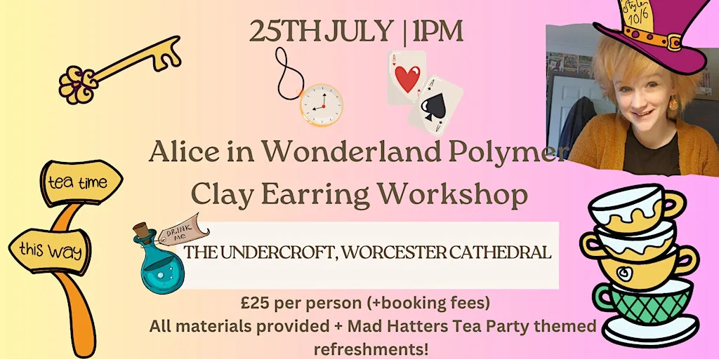 Alice in Wonderland Polymer Clay Earring Workshop at Worcester Cathedral