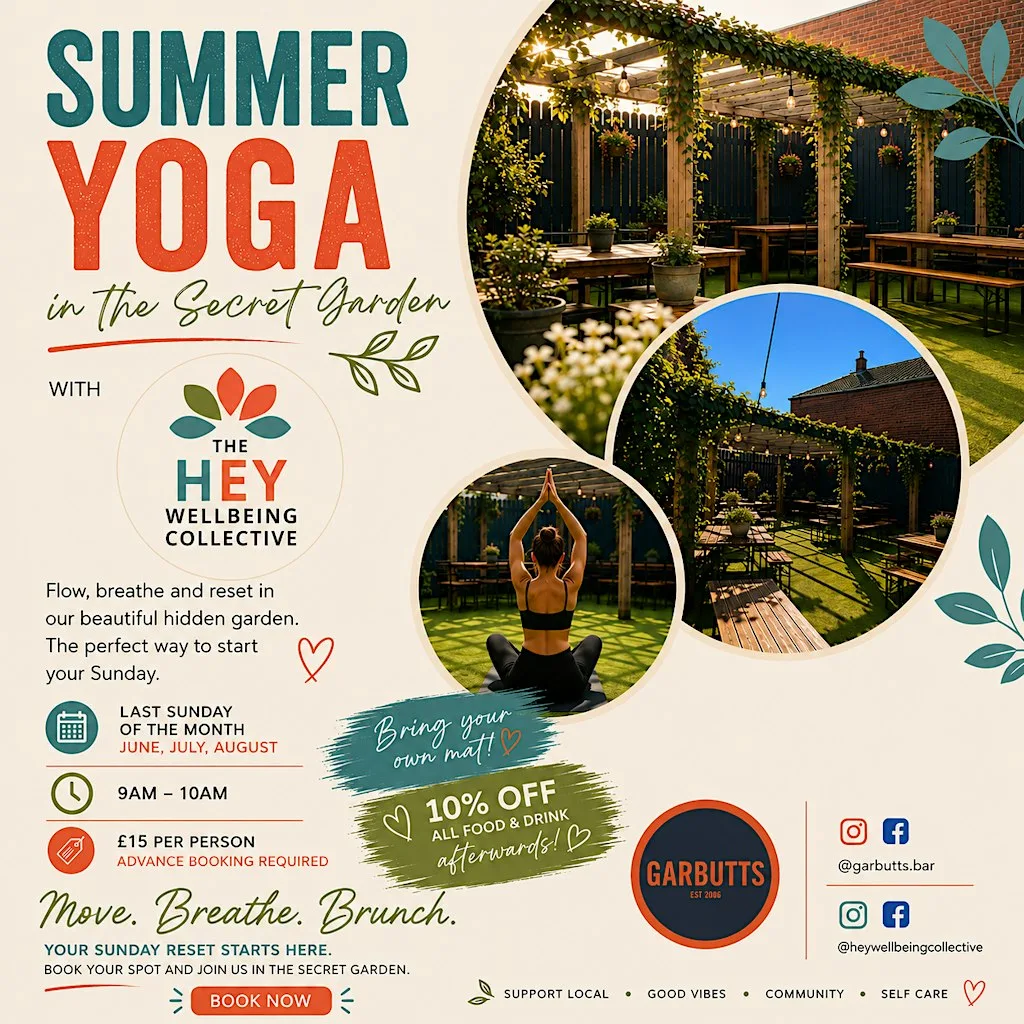 Summer Yoga in the Secret Garden at Garbutts