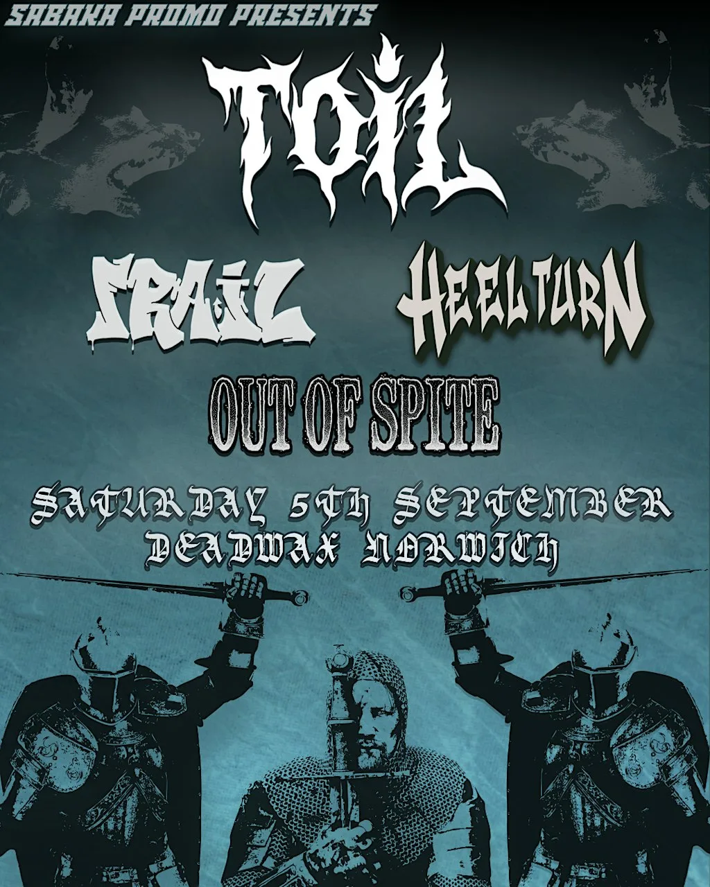Sabaka Promo presents - Toil at Dead Wax Norwich