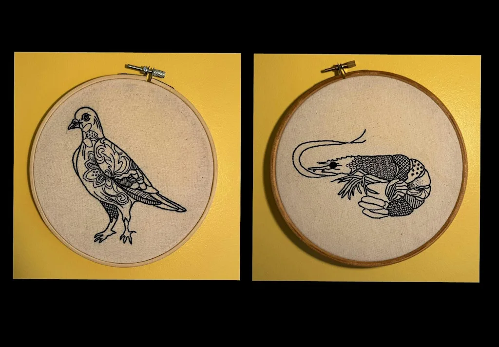 Contemporary Responses to Tudor Blackwork Stitching Workshop at Calverley Old Hall