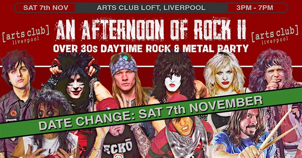 LIVERPOOL An Afternoon of Rock II - Rock/Metal for over 30s: 3pm-7pm at Arts Club
