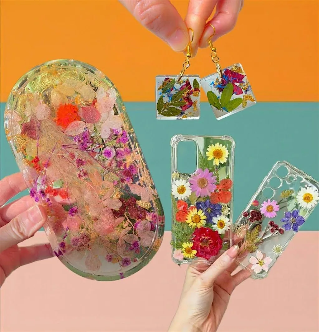 BRSHES, Summer - Inspired Pressed Flower Epoxy Resin Workshop. Edinburgh at 197 Gilmore Place - BRSHES