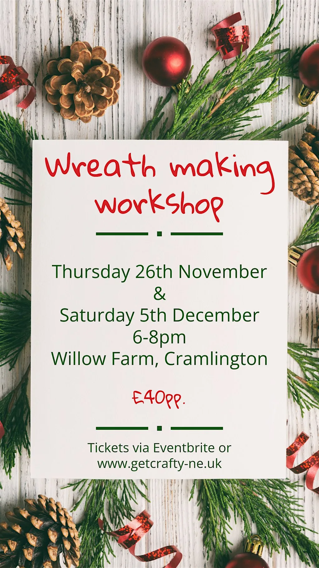 Wreath making workshop