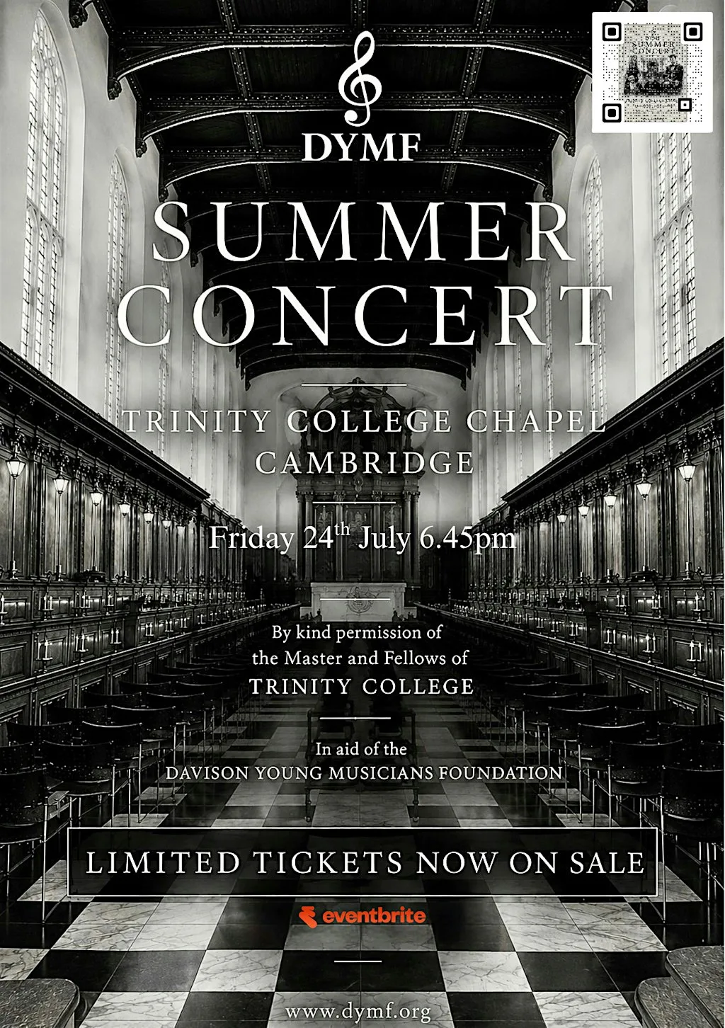DYMF Summer Concert at Trinity College Chapel, Cambridge