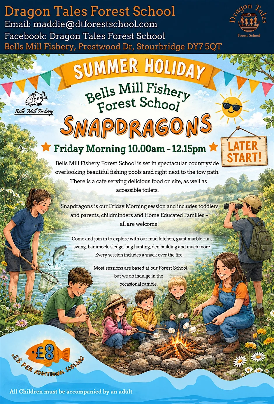 Snapdragons- (Summer Holidays) Friday Morning Forest School at Bells Mill Fishery
