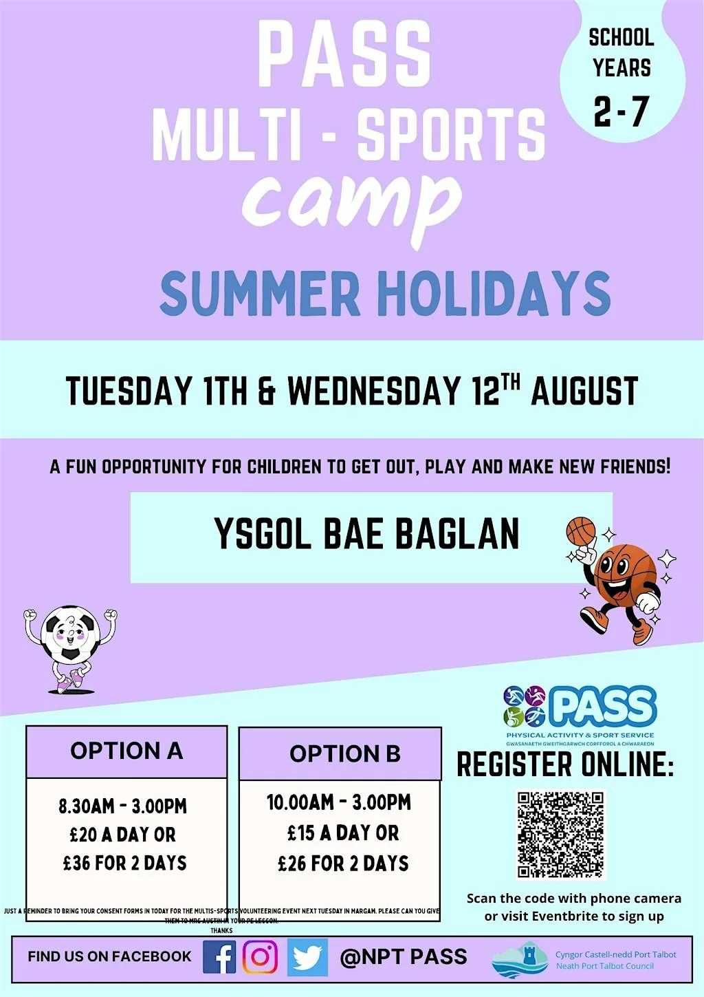 YBB Summer PASS Camp at Ysgol Bae Baglan School
