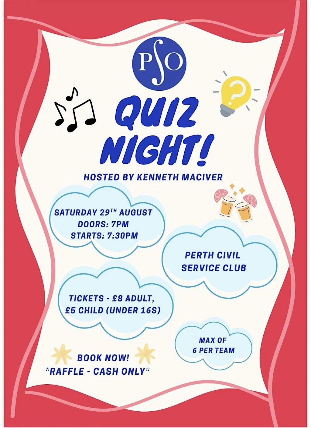 PSO Quiz 2026 at Civil Service Social Club, Perth