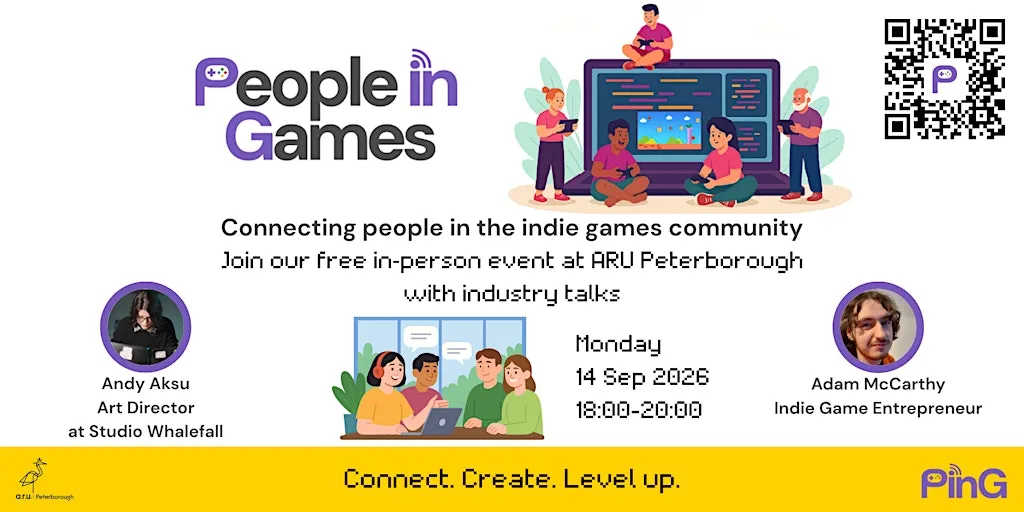 People in Games | PinG - Free In‑Person Event at ARU Peterborough