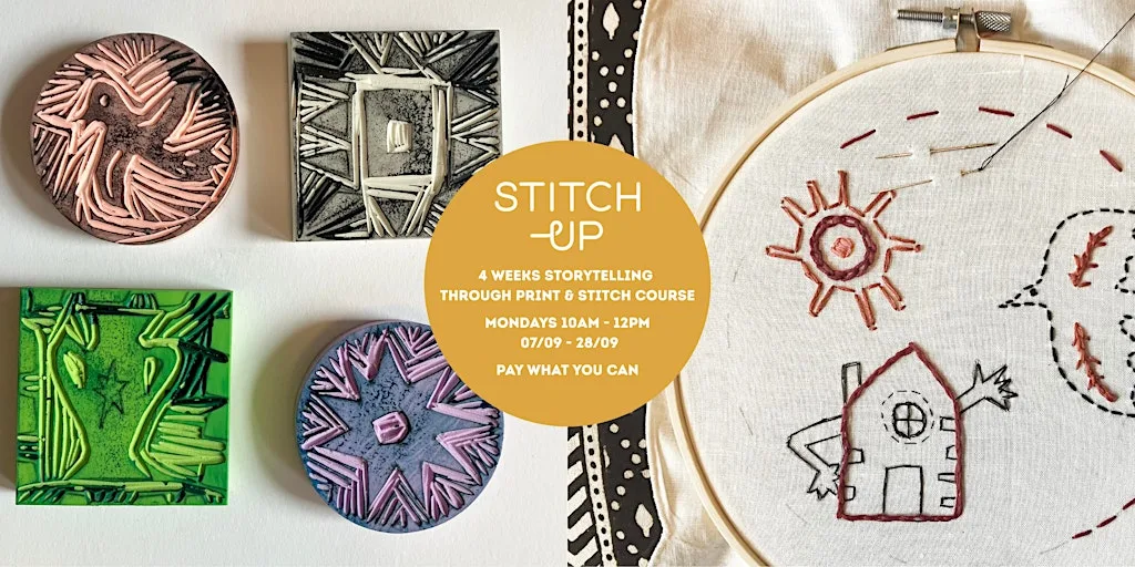 Storytelling through Print and Stitch 4 Week Course at Stitch-Up Studio, Meanwood Community Centre