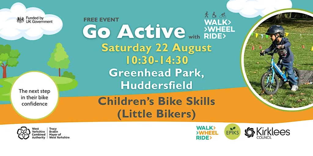 FREE Children's Bike Skills at Go Active Greenhead Park Huddersfield at Greenhead Park