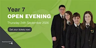 Theale Green School Open Evening - Thursday 24th September 2026 at Theale Green School