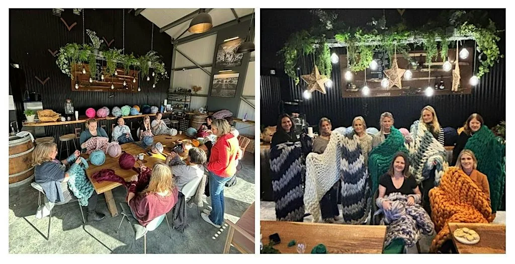 Arm Knit Blanket Workshop at Everflyht Vineyard