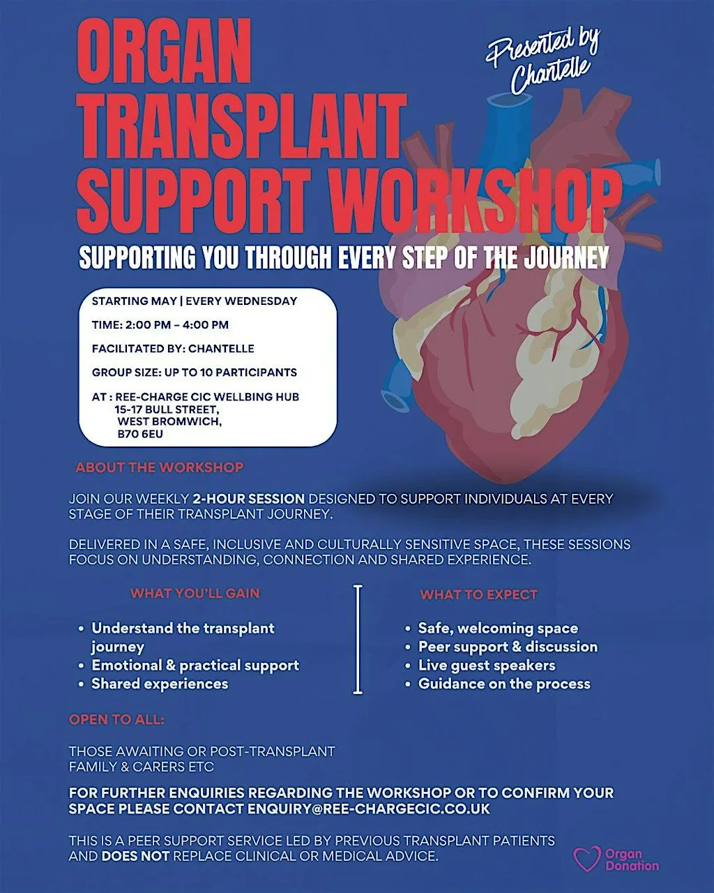 Organ Transplant Support Workshop at Ree-Charge CIC
