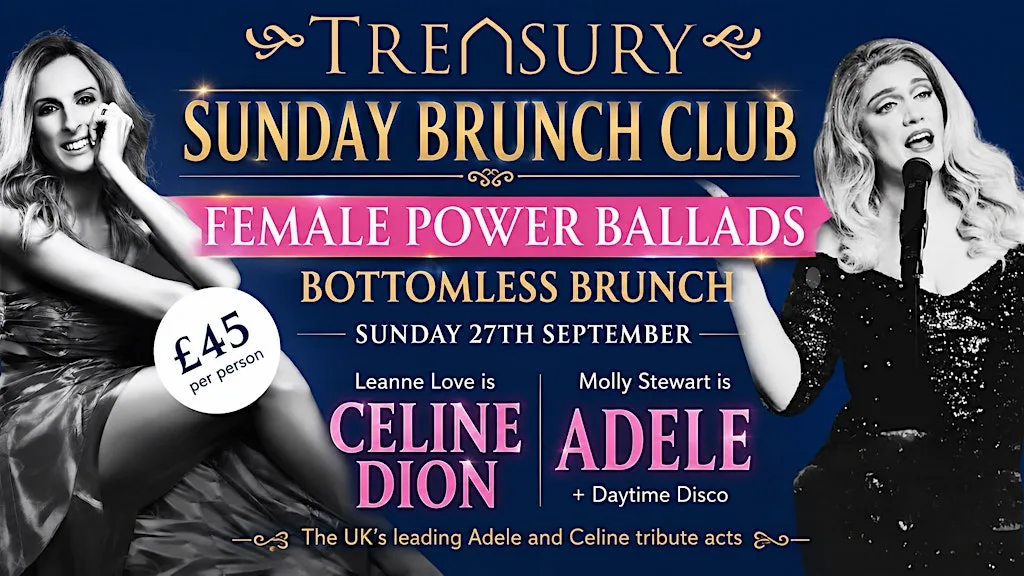 Female power ballads bottomless Brunch at The Treasury Cafe-Bar-Restaurant