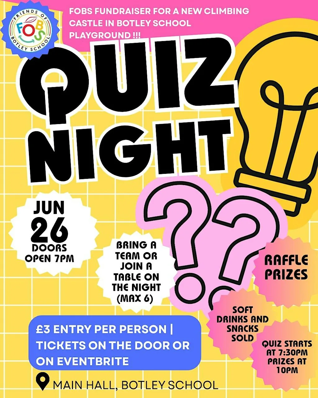 Quiz Night Fundraiser - Botley School, Oxford