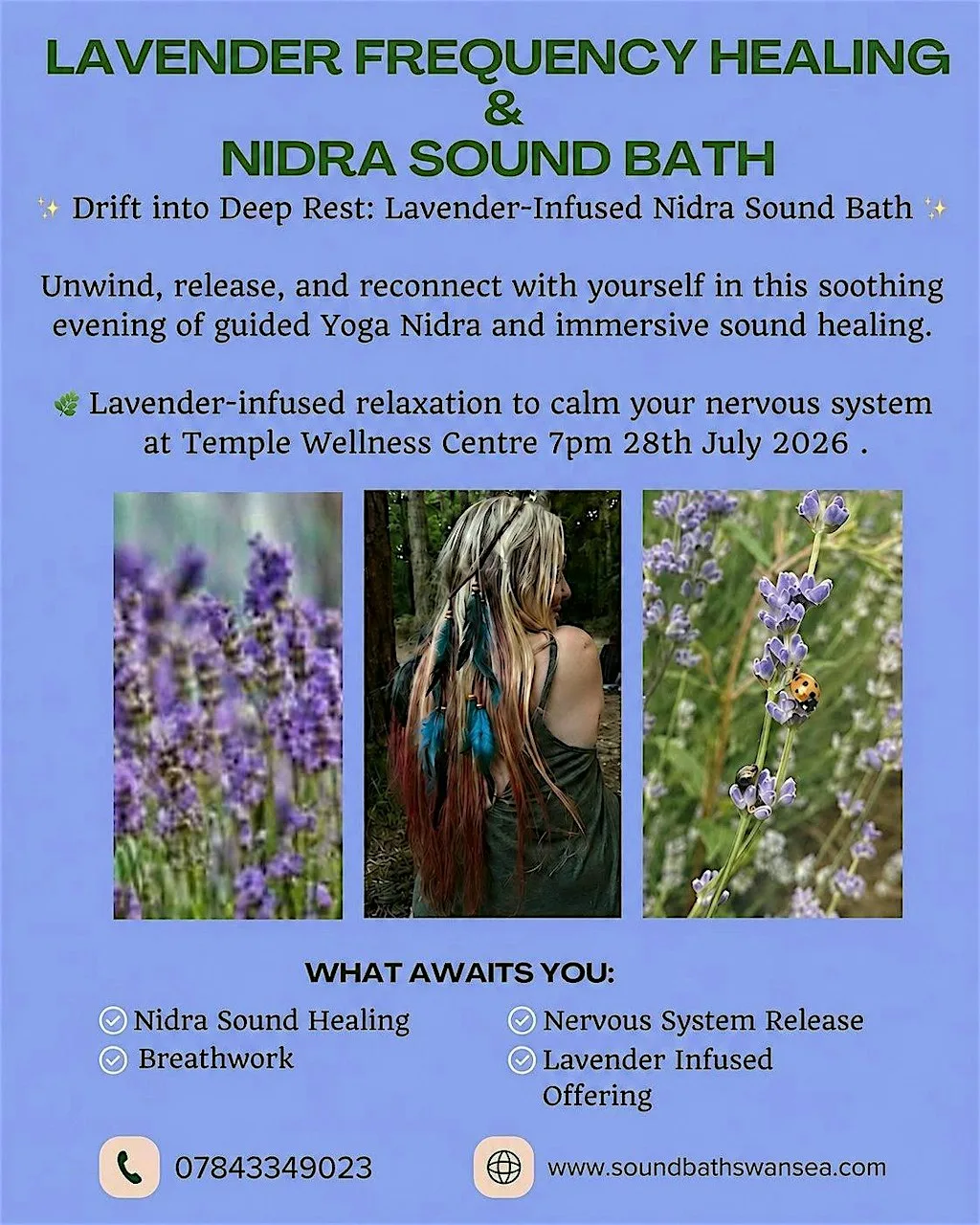 Gower Lavender Frequency Healing & Nidra Sound bath at Temple Wellness Centre