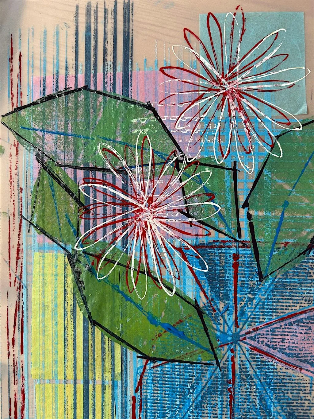 Printing with textured wallpaper by Anne Marquiss at Curated Aberdeen
