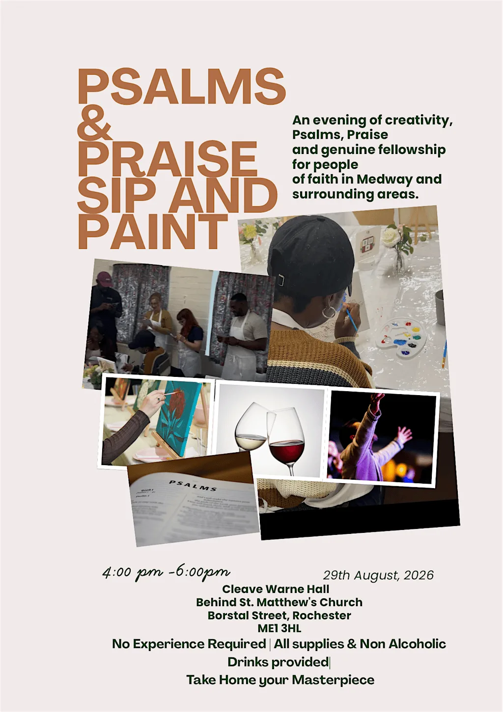 Psalms & Praise Sip and Paint (Kent & Medway) at Cleave Warne Hall