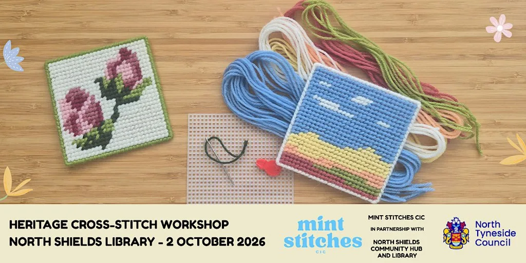 Heritage cross-stitch workshop, North Shields Library
