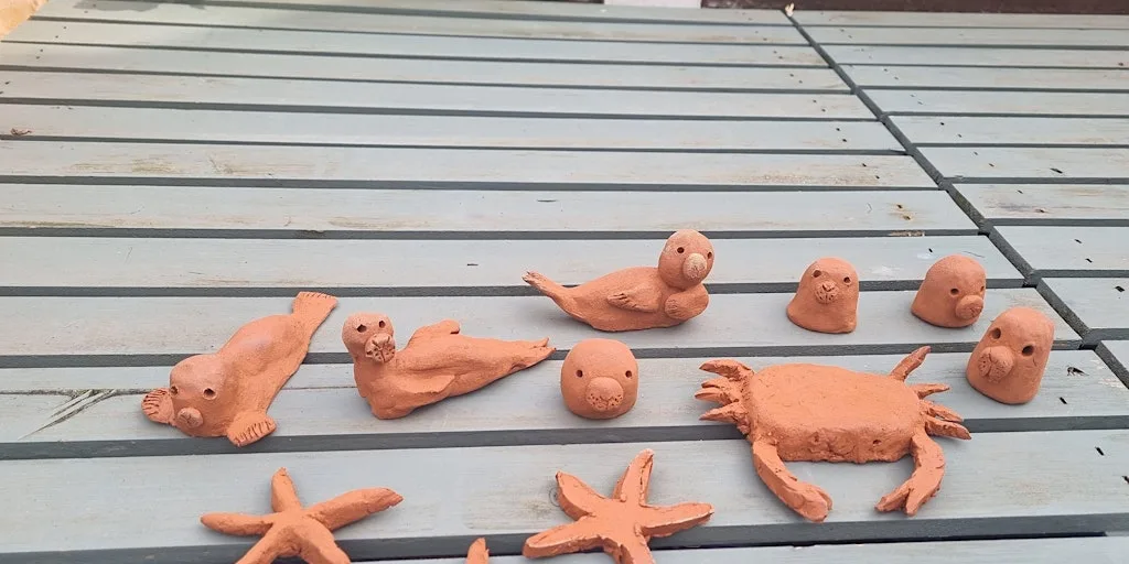 Naze family pottery workshop - sea creatures at The Naze Nature Discovery Centre