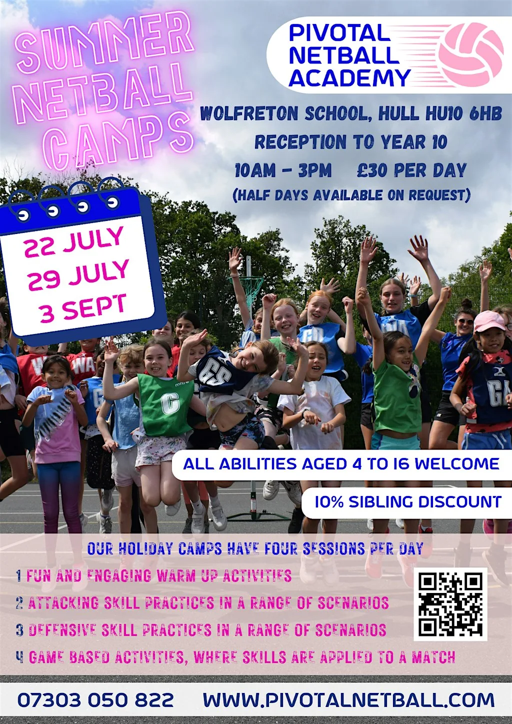 Summer Netball Camps - Hull at Wolfreton School and Sixth Form College