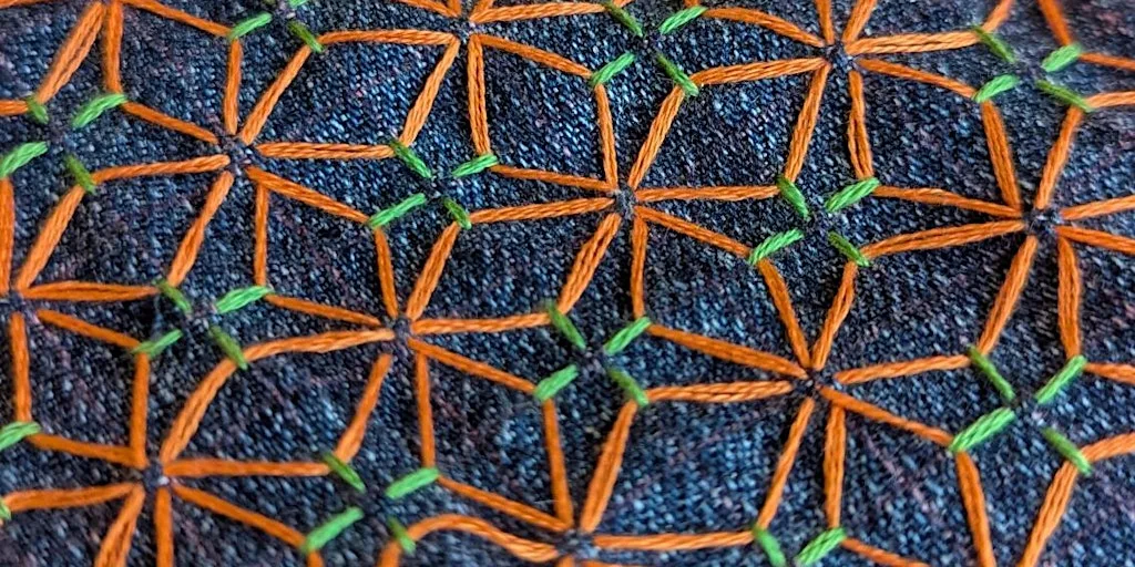 Japanese Sashiko Stitching / Visible Mending Workshop at Sketchy Beats Cafe