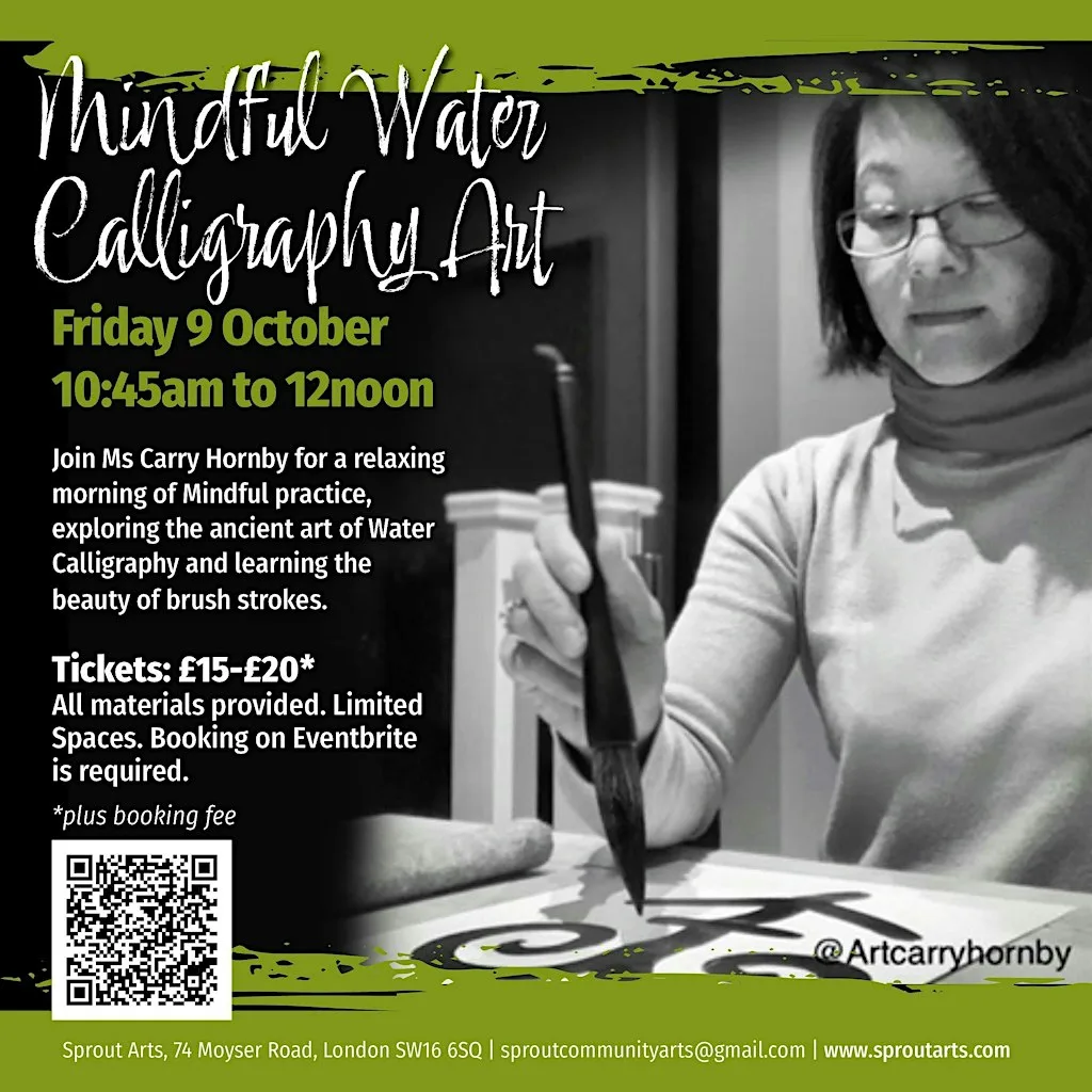 Mindful Water Calligrpahy Art -( Sprout Arts Gallery)