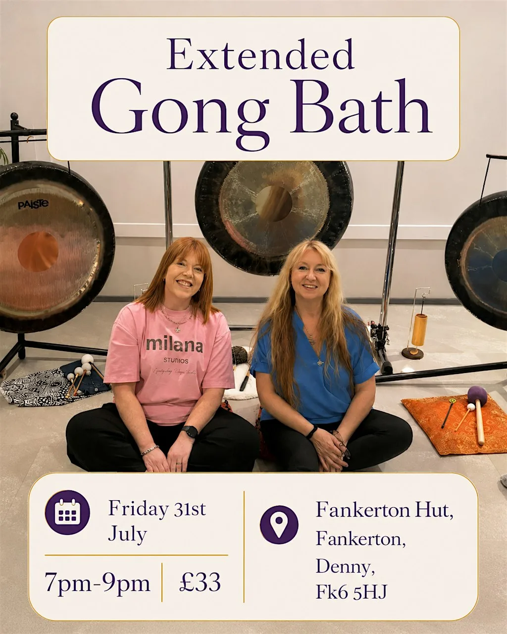 Extended Gong Bath at Fankerton Hut