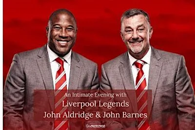 Liverpool Legends Live - An Evening with John Aldridge & John Barnes at CityNorth Hotel & Conference Centre