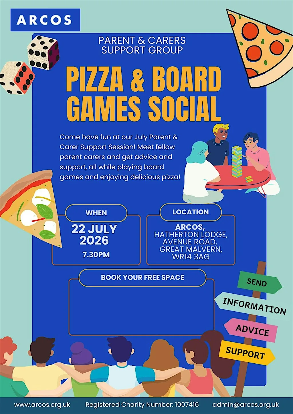 Pizza and Board Game Social at ARCOS, Hatherton Lodge