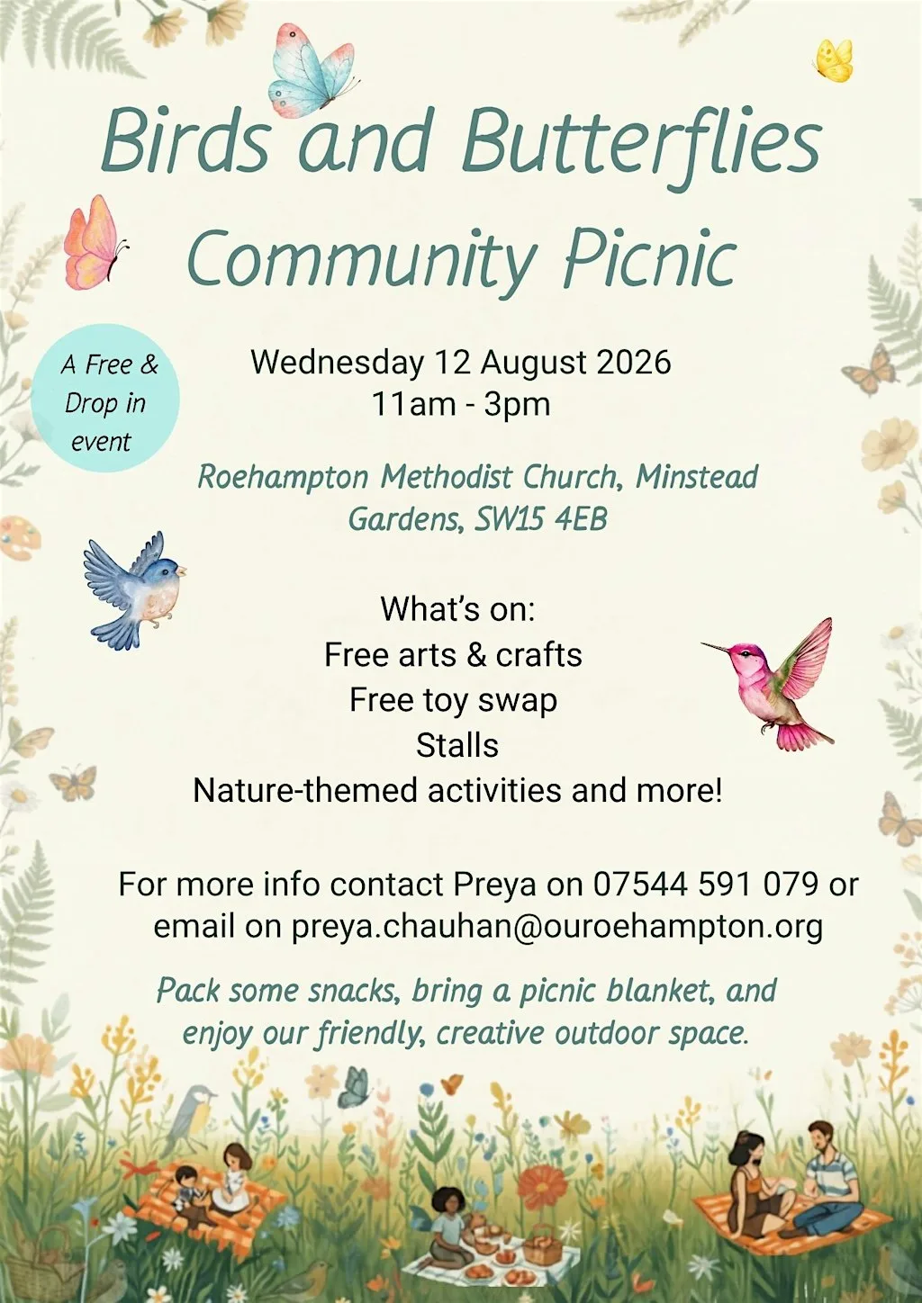 Birds and Butterflies Community picnic