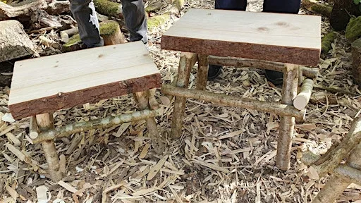 Hand Craft A Rustic Stick Frame Stool or Small Table at Applestore Cafe