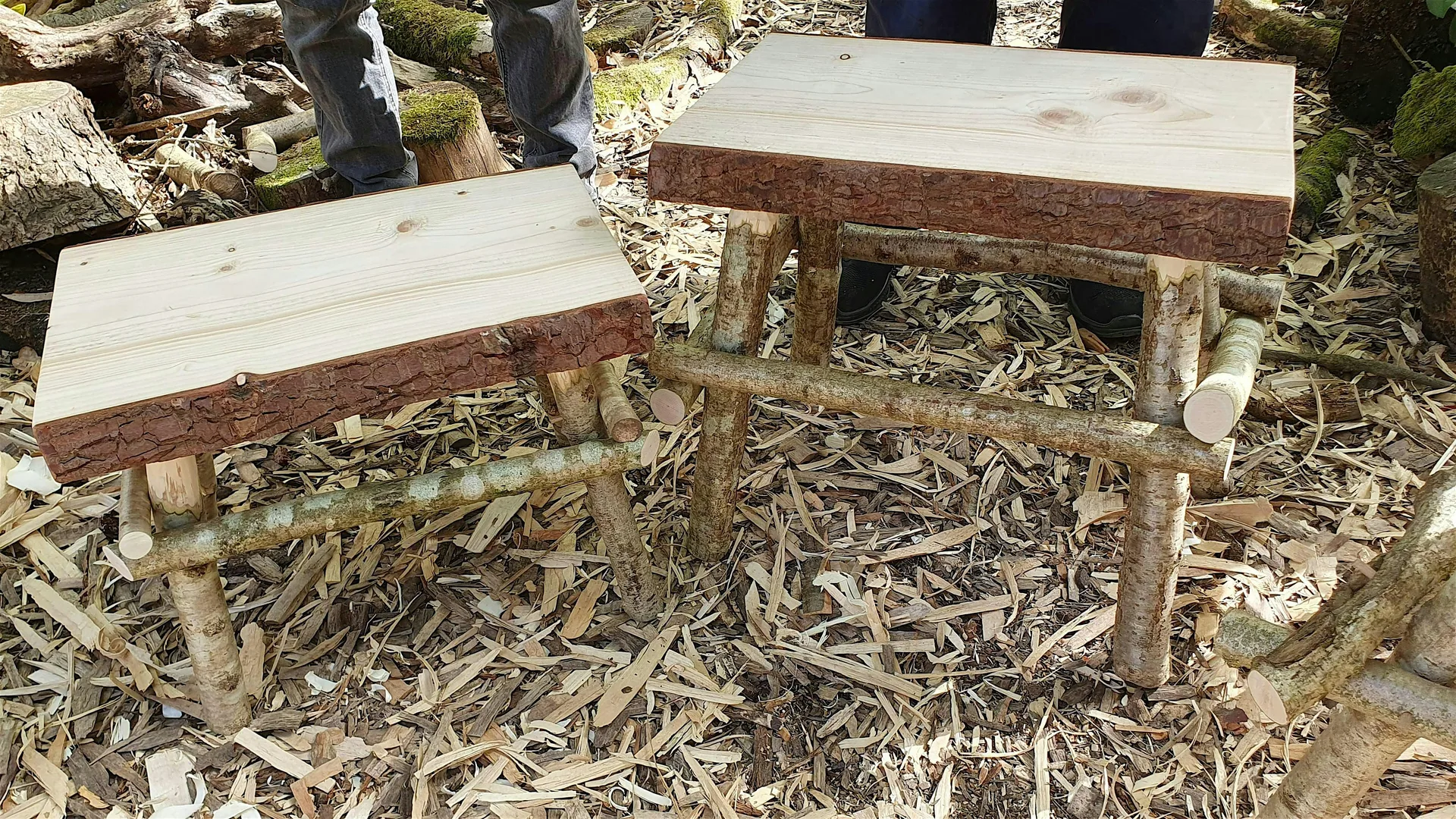 Hand Craft A Rustic Stick Frame Stool or Small Table at Applestore Cafe