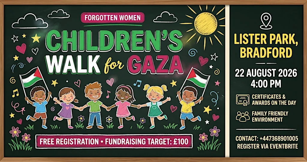 Children’s Walk for Gaza in Bradford Lister Park at Lister Park
