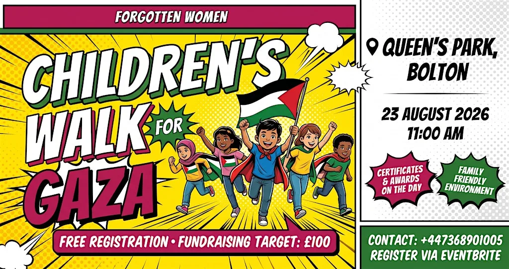 Children’s Walk for Gaza in Bolton Queen’s Park at Queen's Park
