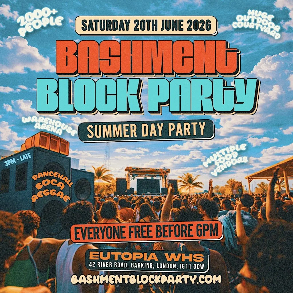 BASHMENT BLOCK PARTY - Jamaican Independence Day Party - 2000+ Ravers at Eutopia Warehouse