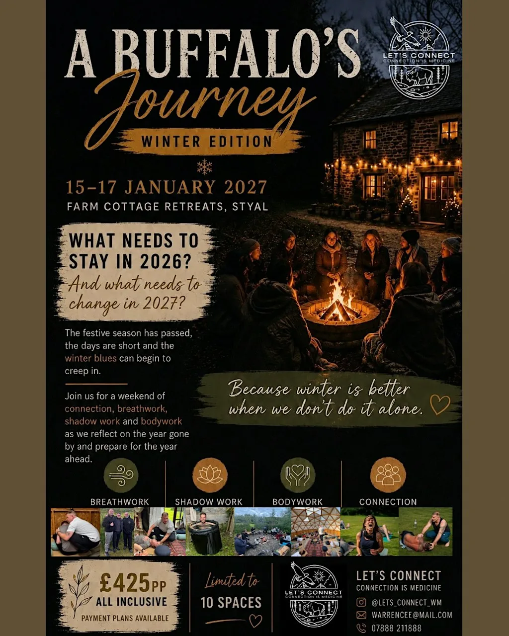 A Buffalos Journey - winter edition at Farm cottage retreat centre
