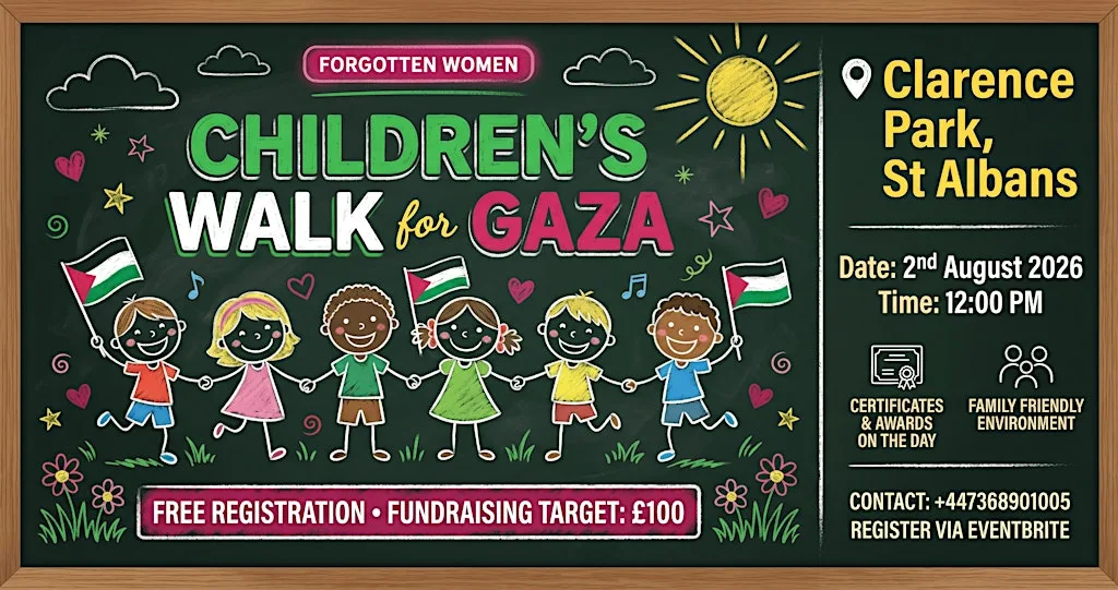 Children’s Walk for Gaza in St Albans Clarence Park. at Clarence Park