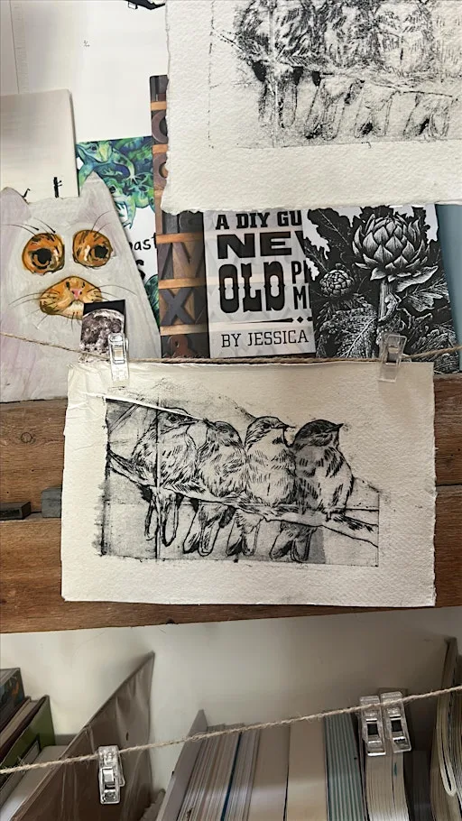 Tetra Pak collograph Printmaking Workshop at RYE Bakery and Pizzeria, Frome