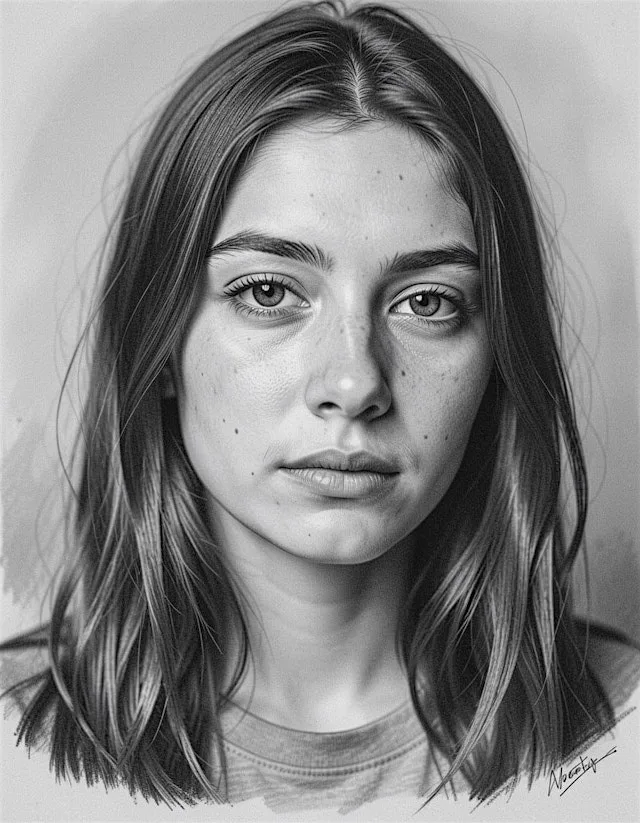 Portrait Drawing in Malvern in pencil at Park View