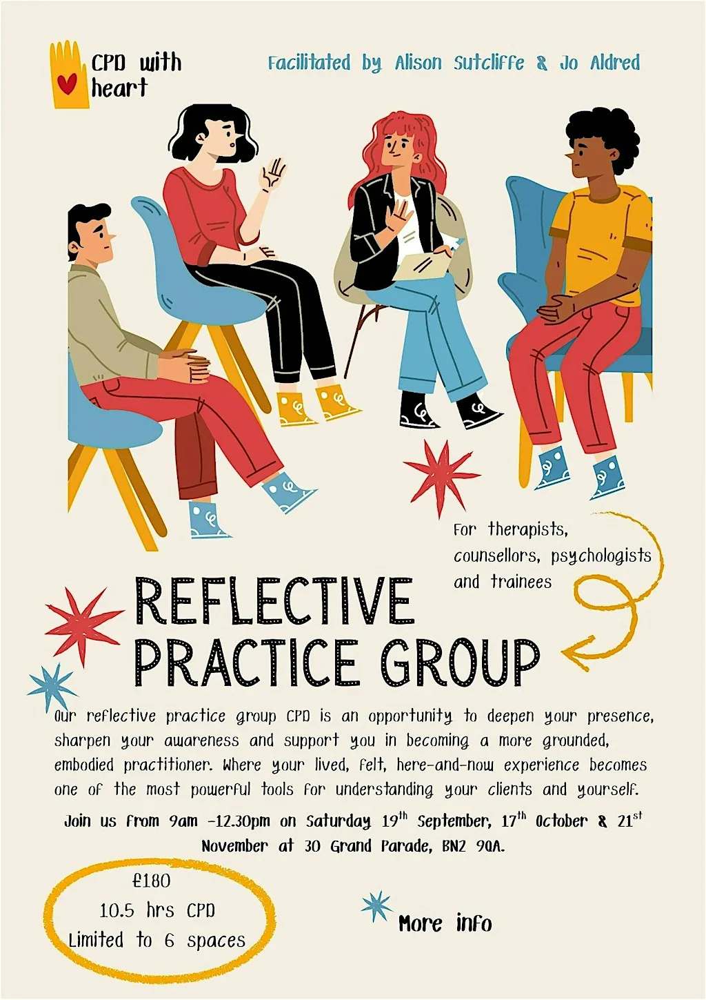 Reflective Practice for Therapists: 3-Month Group at Grand Parade Practice Rooms