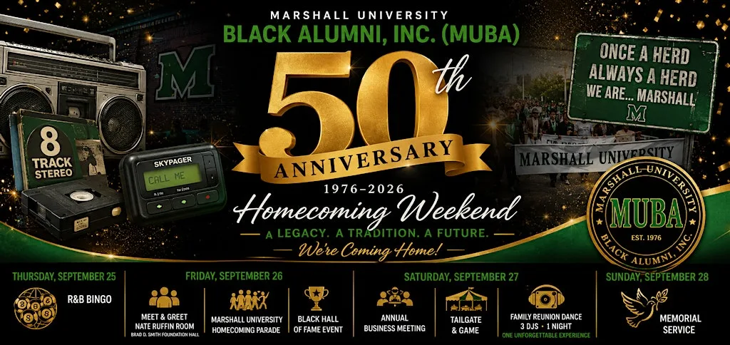 Marshall University Black Alumni 50th Anniversary & Homecoming 2026
