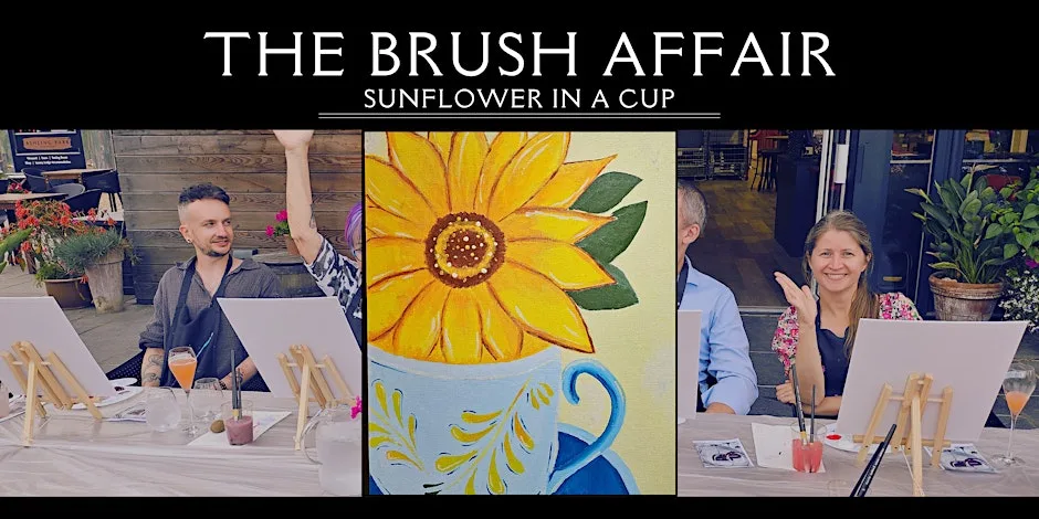 Sip & Paint at BLOOMS - Sunflower in a cup at BLOOMS Restaurant & Tearoom