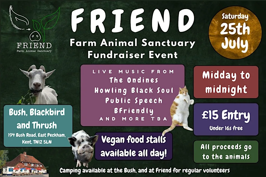 F.R.I.E.N.D. ANIMAL SANCTUARY FUNDRAISER at Bush, Blackbird & Thrush