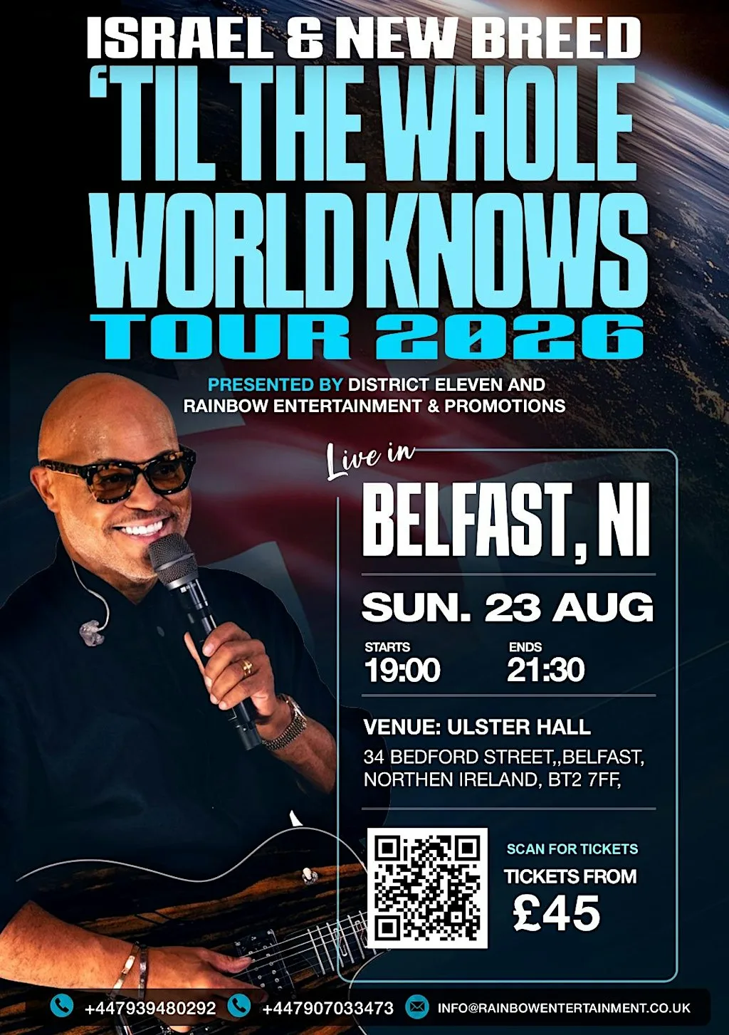 Israel & New Breed -'TIL THE WHOLE WORLD KNOWS TOUR - Belfast NI at Ulster Hall Belfast