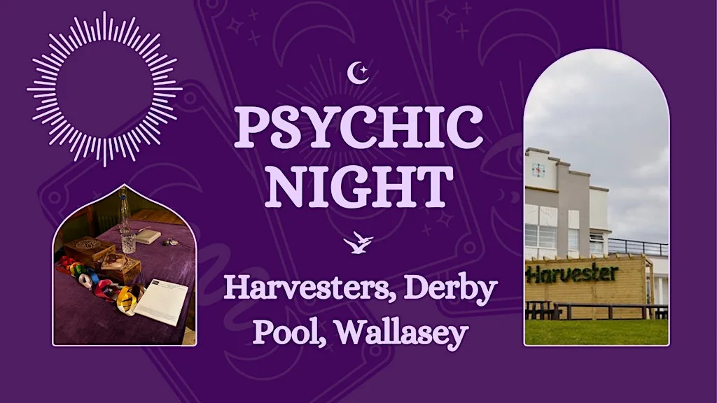 PSYCHIC READINGS NIGHT Thursday 23rd July, The Harvester, Derby Pool at Harvester Derby Pool Wallasey