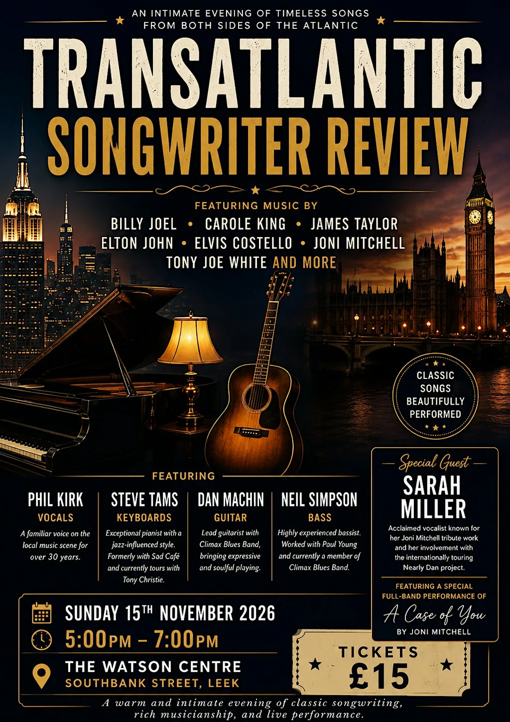 Transatlantic Songwriter Review at The Watson Centre