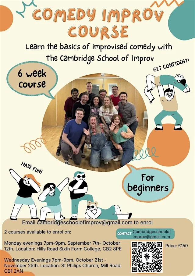 Beginners Comedy Improv 6 week course (Monday evenings) at Hills Road Sixth Form College