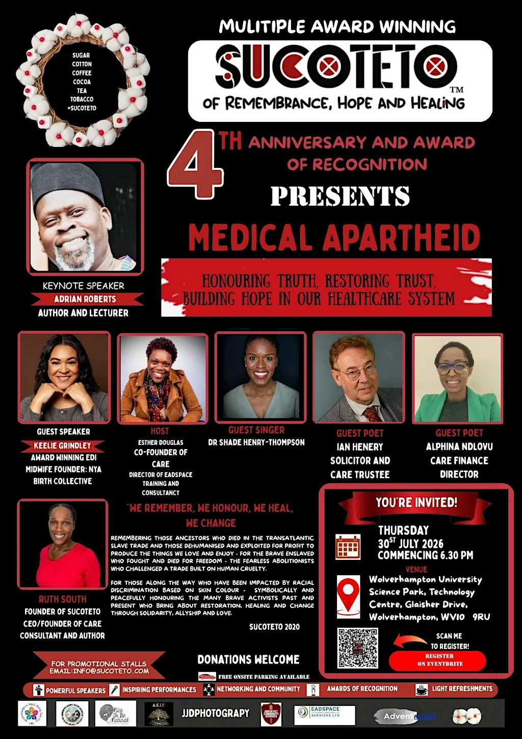 Medical Apartheid: Honouring Truth, Restoring Trust, Building Hope at University Of Wolverhampton Science Park